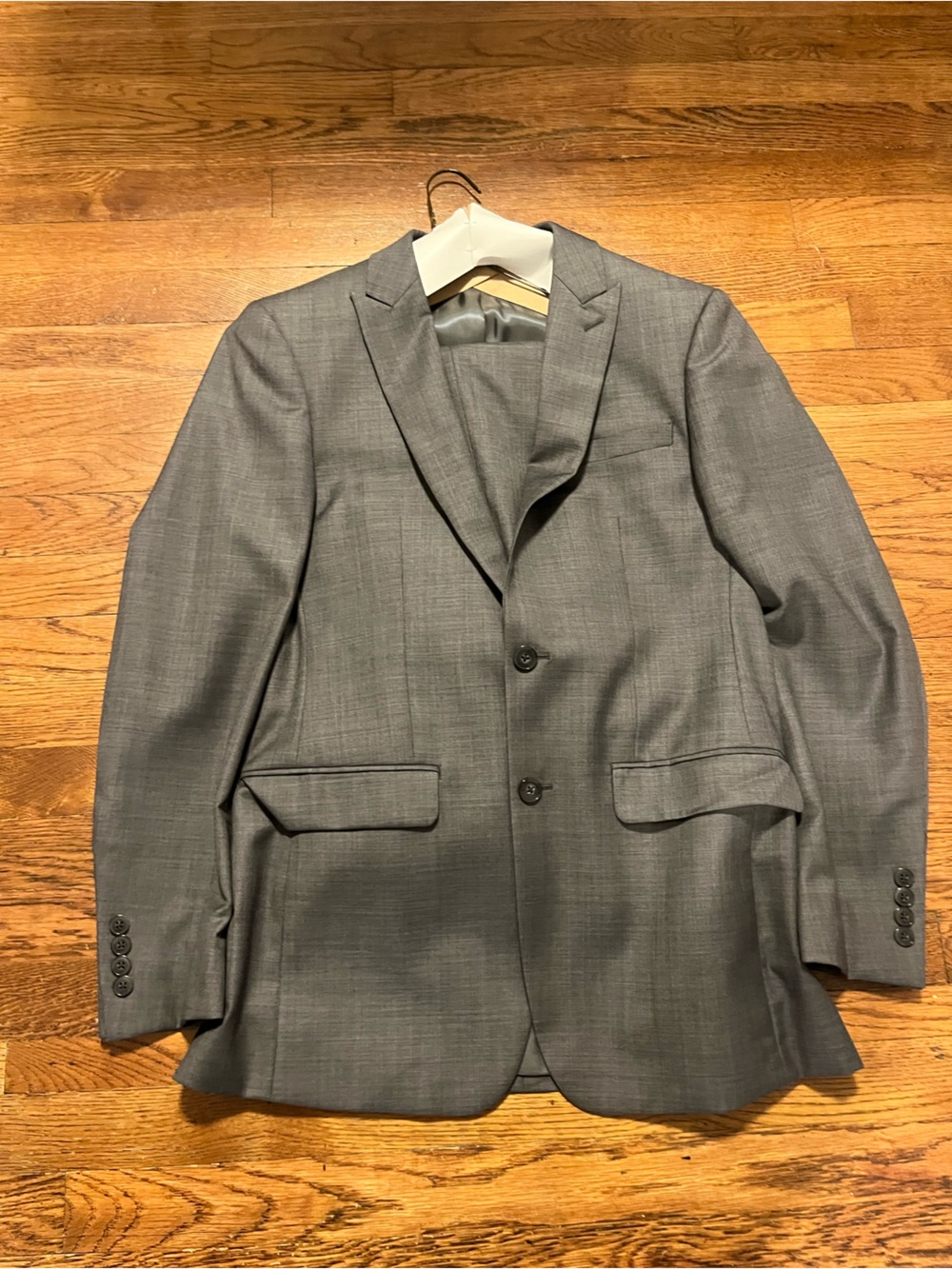 Calvin Klein Men's Charcoal Gray Two-Button Suit Jacket and Pants